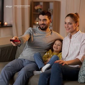 elago R1 red case showcases a sleek, modern look for Apple TV remotes