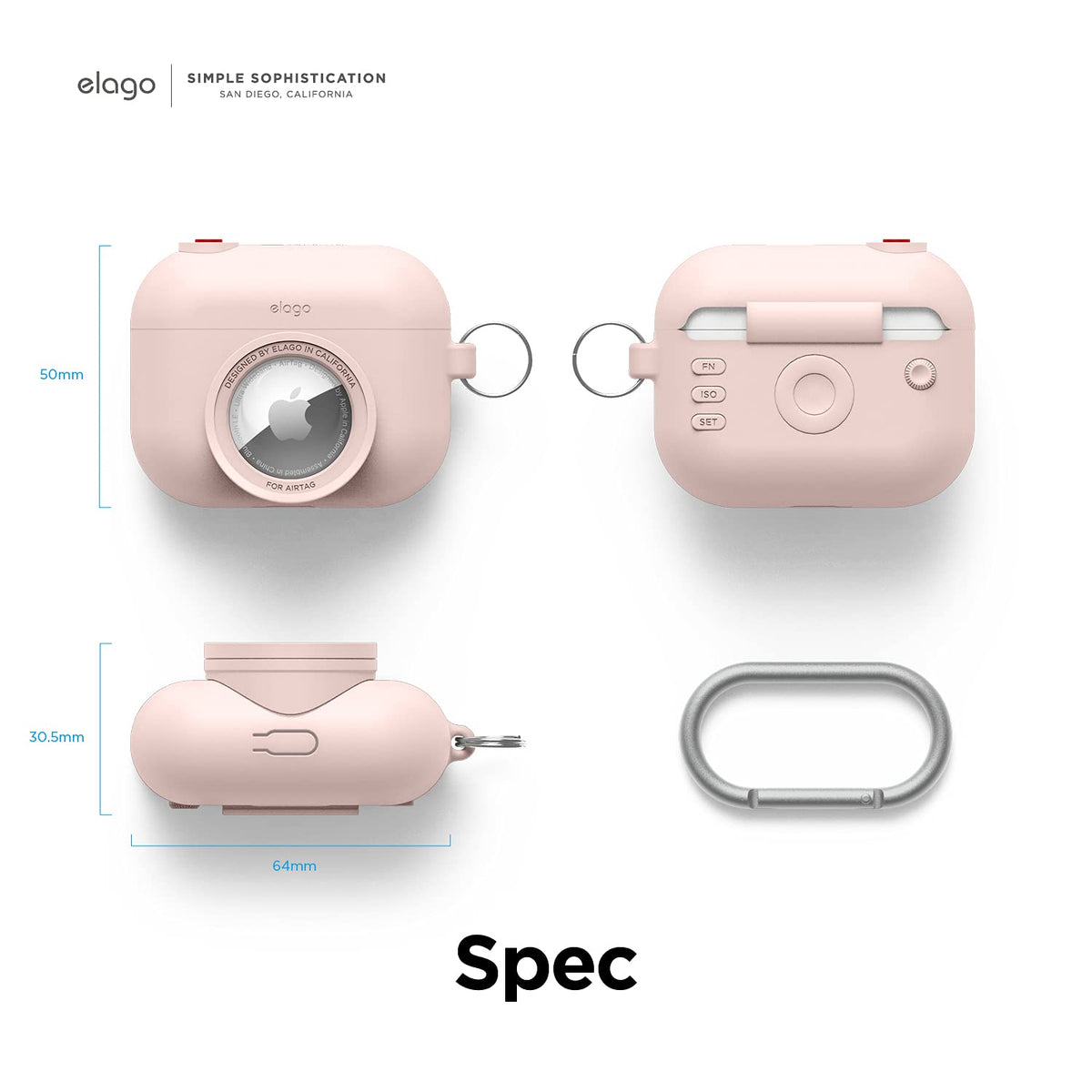 elago featuring an AirTag in lens slot showing tracking integration and style