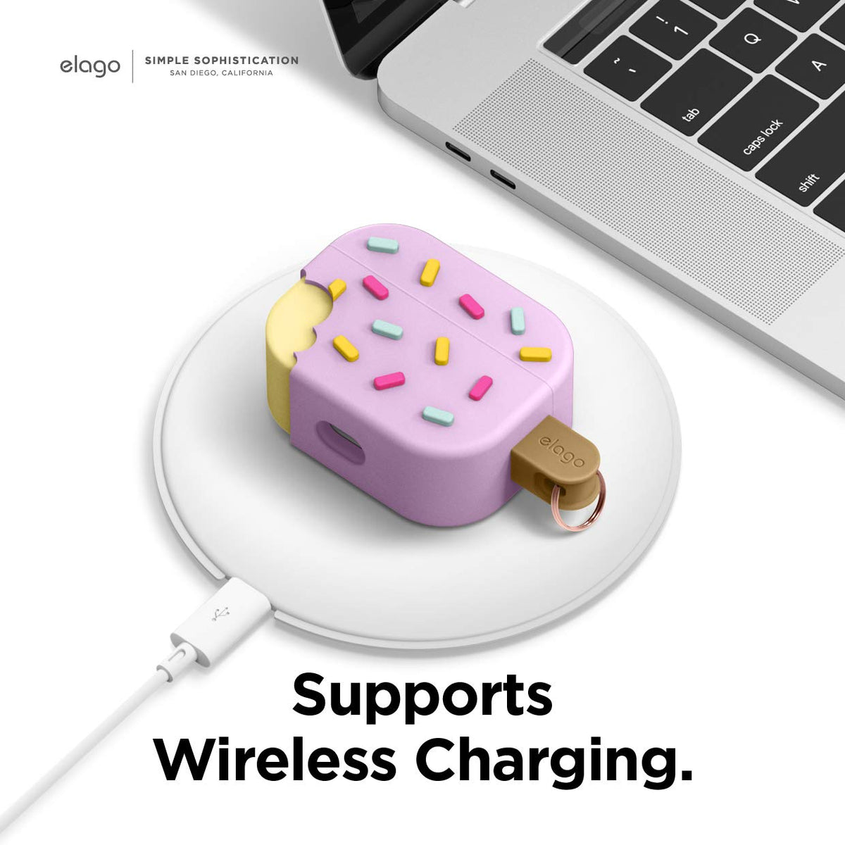 elago on wireless charger demonstrating compatibility and charging convenience
