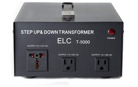 ELC T-5000+ front view with dual sockets ready for 110V and 220V devices.