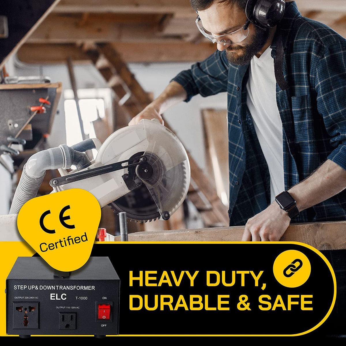 ELC T Series 1000W label details provide clear safety and rating information.