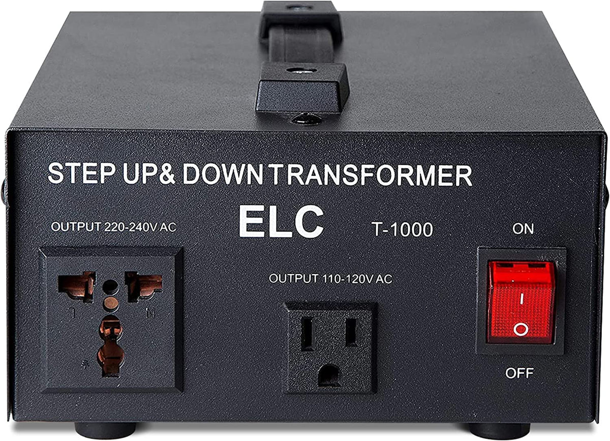 ELC T Series 1000W front view showing compact, silent voltage conversion.