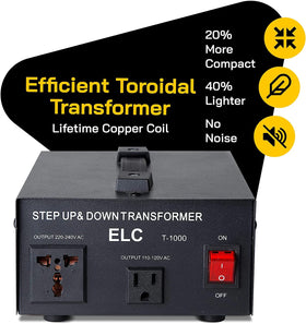 ELC T Series 1000W plug and cord ready for universal voltage needs.