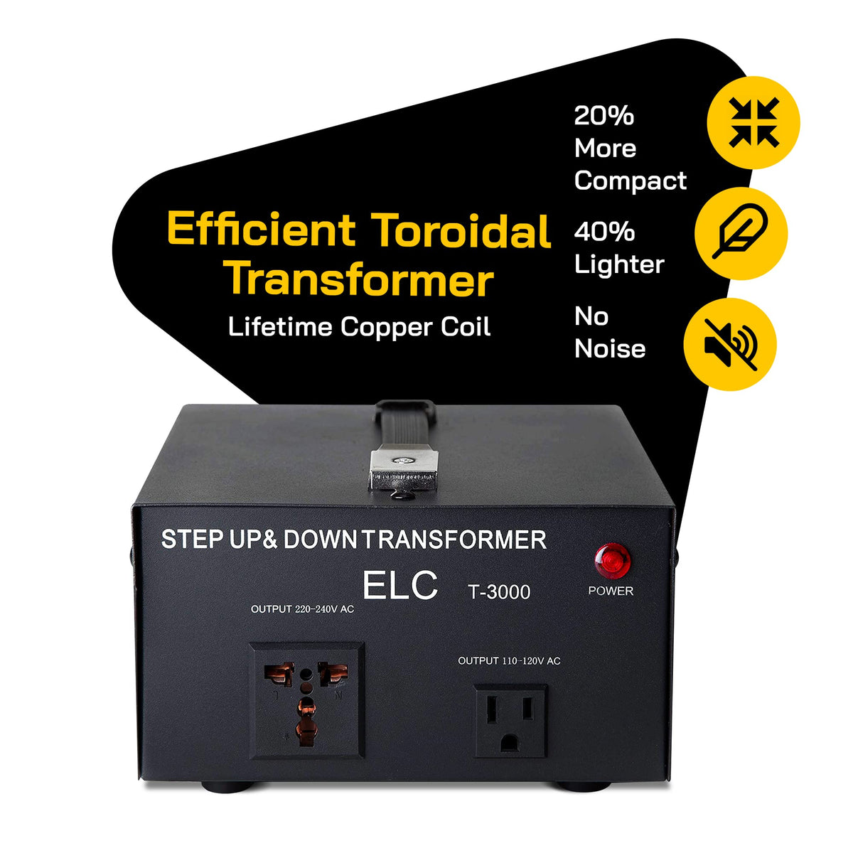 ELC T Series dual circuit breakers protect both 120V and 220V lines.