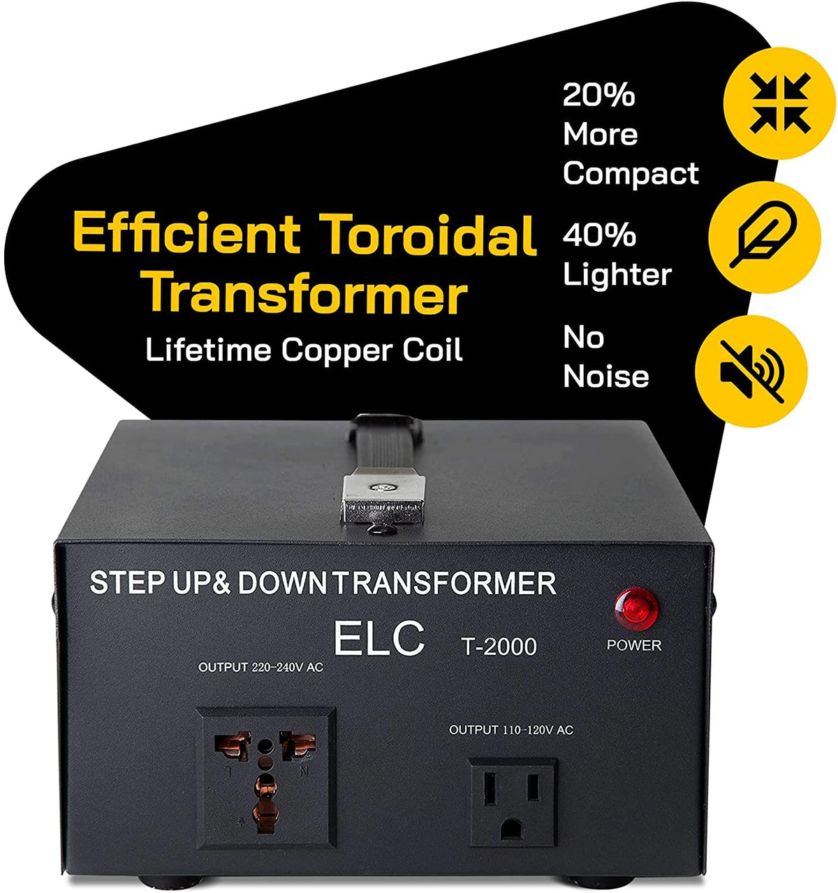 ELC heavy-duty cord and US three-prong plug, durable connection for power