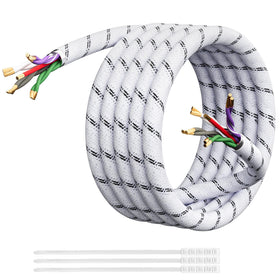Elecan 18 AWG 9-conductor white wire for clean car and marine audio installations.