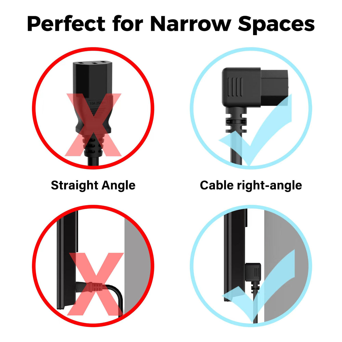 Elecan 18AWG copper power cord for reliable power delivery.
