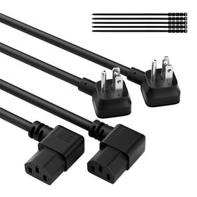 Elecan 3-prong 45-degree to 90-degree power cord for tight spaces with cool operation.