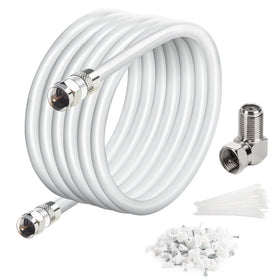 Elecan 50ft RG6 quad shielded coax cable ready for high-definition digital TV connections