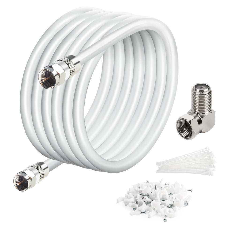 Elecan 50ft RG6 quad shielded coax cable ready for high-definition digital TV connections