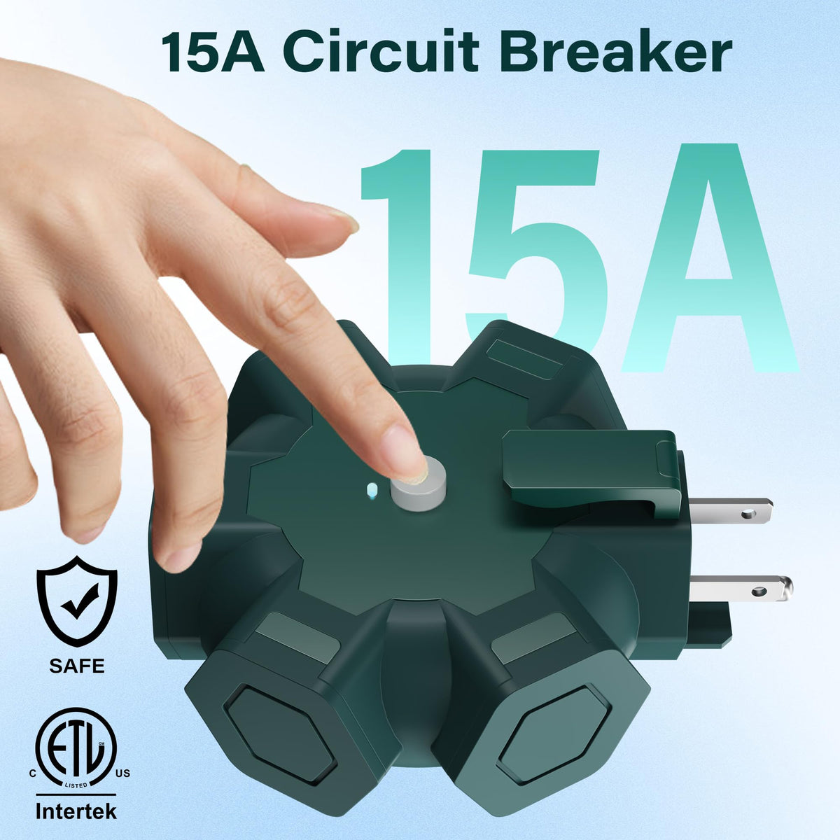 Elecan 15A breaker indicator light shows at a glance when overload protection activates