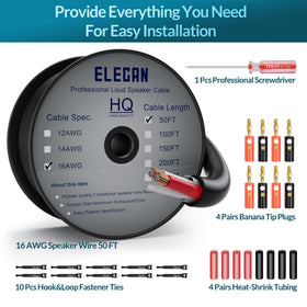 Elecan Pro Series tool kit enables quick speaker wiring with included screwdriver.