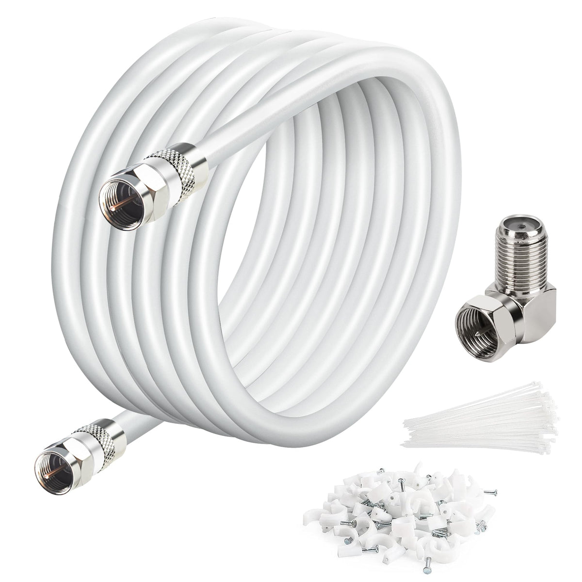 Elecan quad shielded coaxial cable minimizes interference for clear digital TV and internet use.