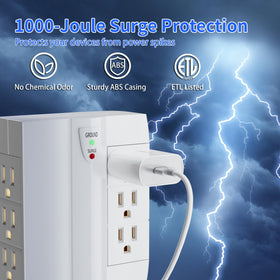 Elecan rotatable outlets close-up highlighting flexible placement options.