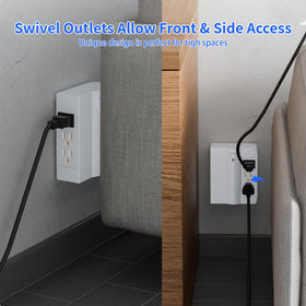 Elecan space-saving layout used behind furniture to reduce clutter.