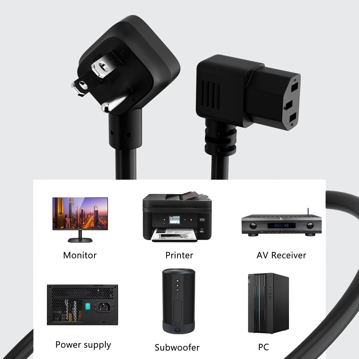 Two-pack Elecan power cords displayed for storage and replacement
