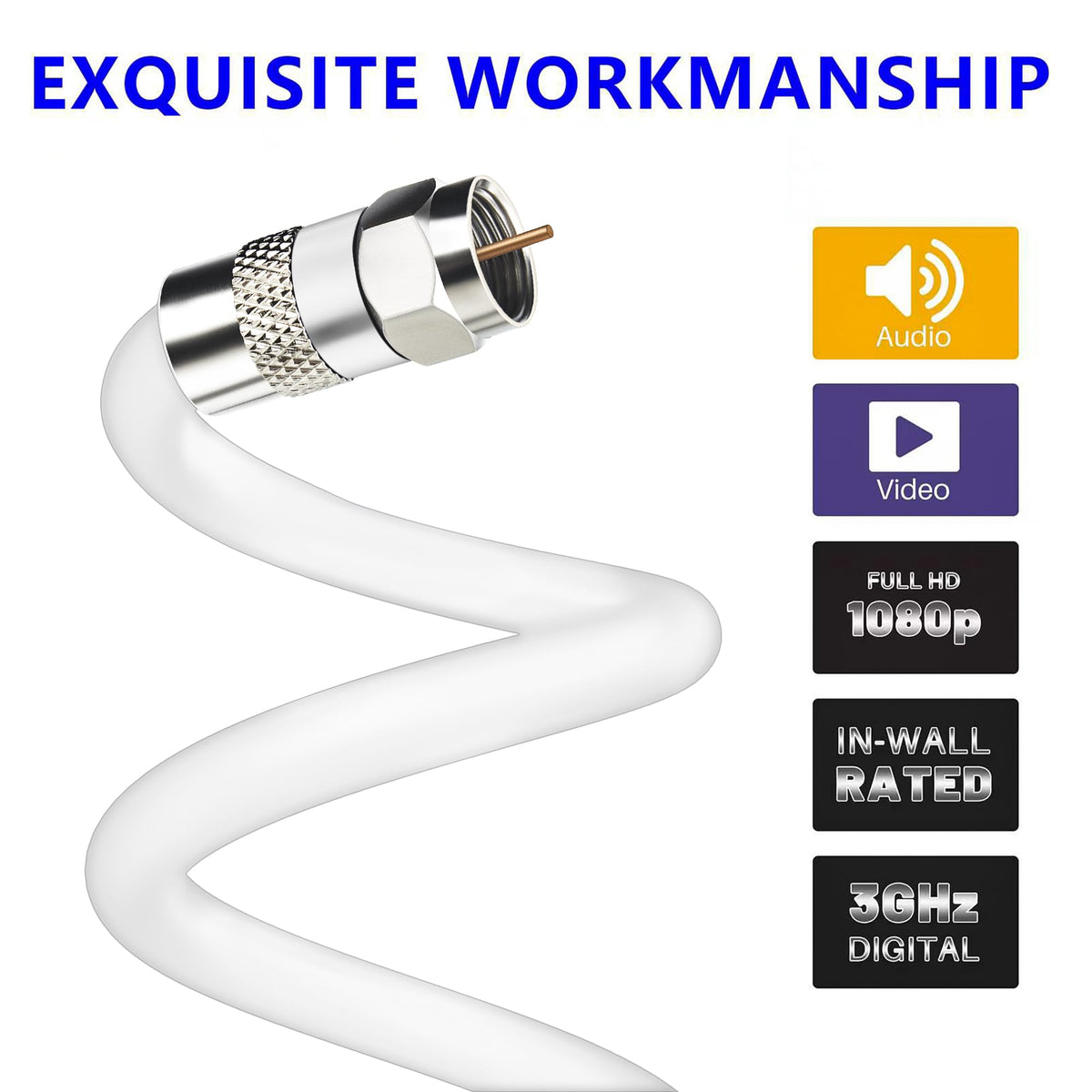 Elecan universal compatibility supports up to 3 GHz with 75 Ohm impedance.