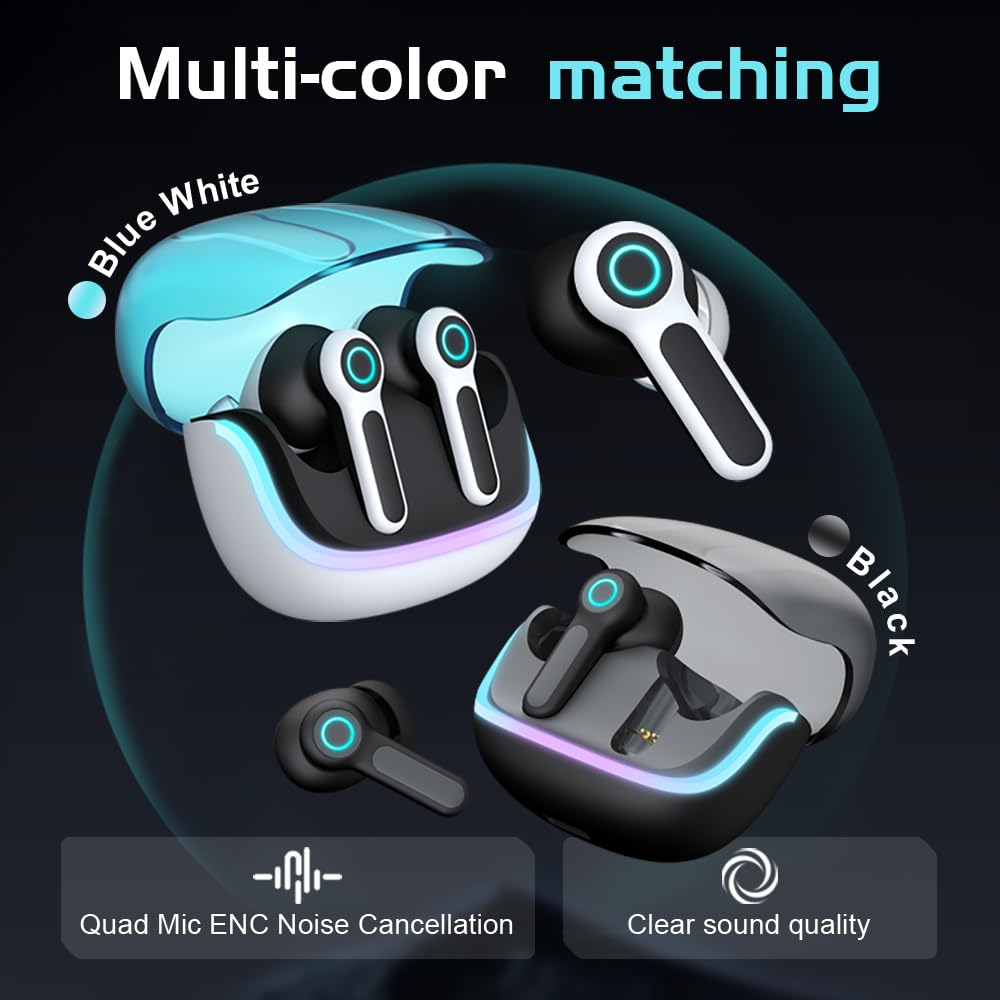 ELECBIRD G07 earbuds showing ultra-low latency of 40 ms for responsive gaming