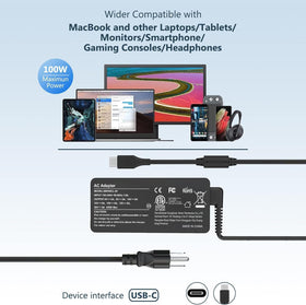 ELECBRAIN 100W USB-C charger compact design ideal for travel and desk setups.