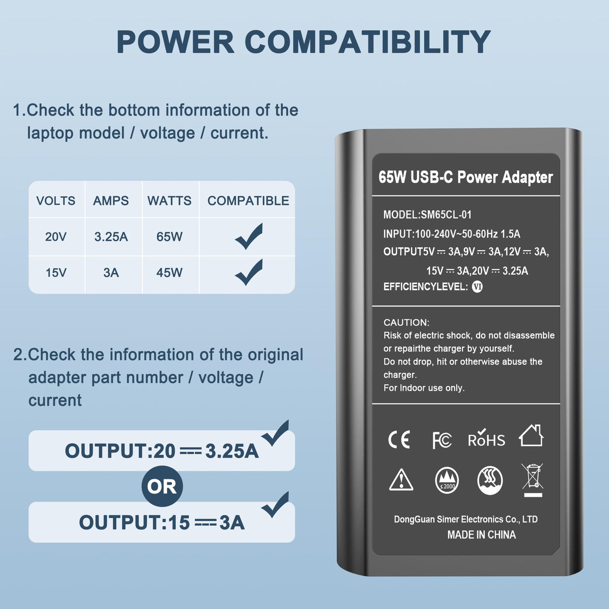 ELECBRAIN Slim 65W USB-C charger compatibility highlights with ThinkPad and Chromebook