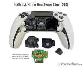 ElecGear DSE hall joystick kit – back panel view highlighting calibration PCB for center stability