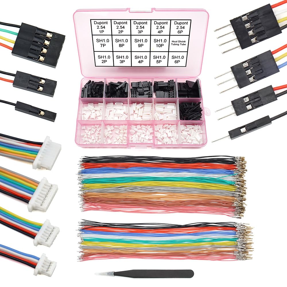 Elechawk SH1.0 to DP2.54 cables kit, 140 pieces, versatile for rapid prototyping.