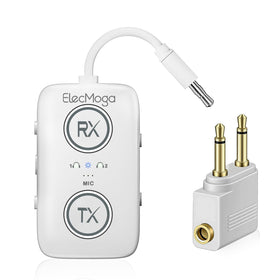 ElecMoga Airplane Bluetooth 5.4 adapter in a compact design for stable audio.