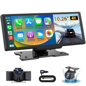 ELECROW 10-26-inch CarPlay screen front view with wireless connectivity