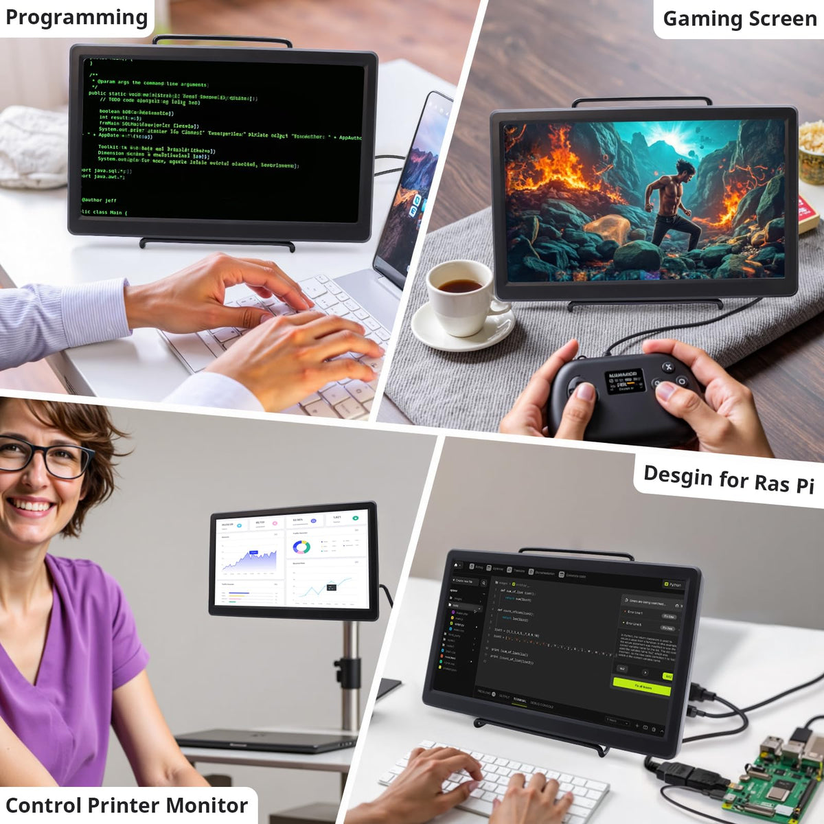ELECROW IPS touchscreen enables precise multi-touch input for navigation and creativity.
