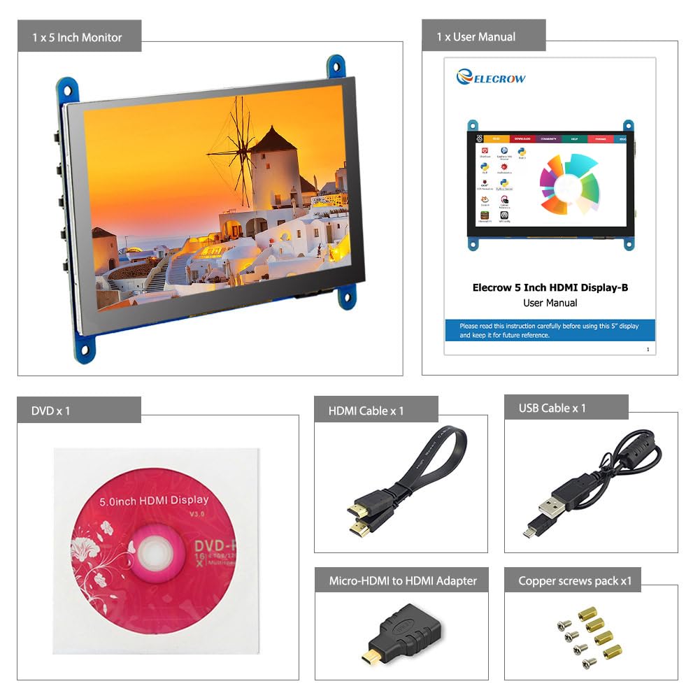 ELECROW OSD menu and power button close-up showing easy adjustments benefit