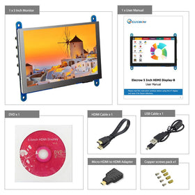 ELECROW OSD menu and power button close-up showing easy adjustments benefit