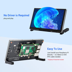 ELECROW attached to Raspberry Pi showing compact all-in-one project convenience