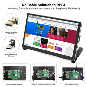 ELECROW display highlighting built-in speakers and headphone jack and benefit: audio ready