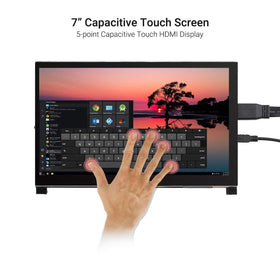 ELECROW touchscreen close-up showing tempered glass touch surface and benefit: smooth responsiveness
