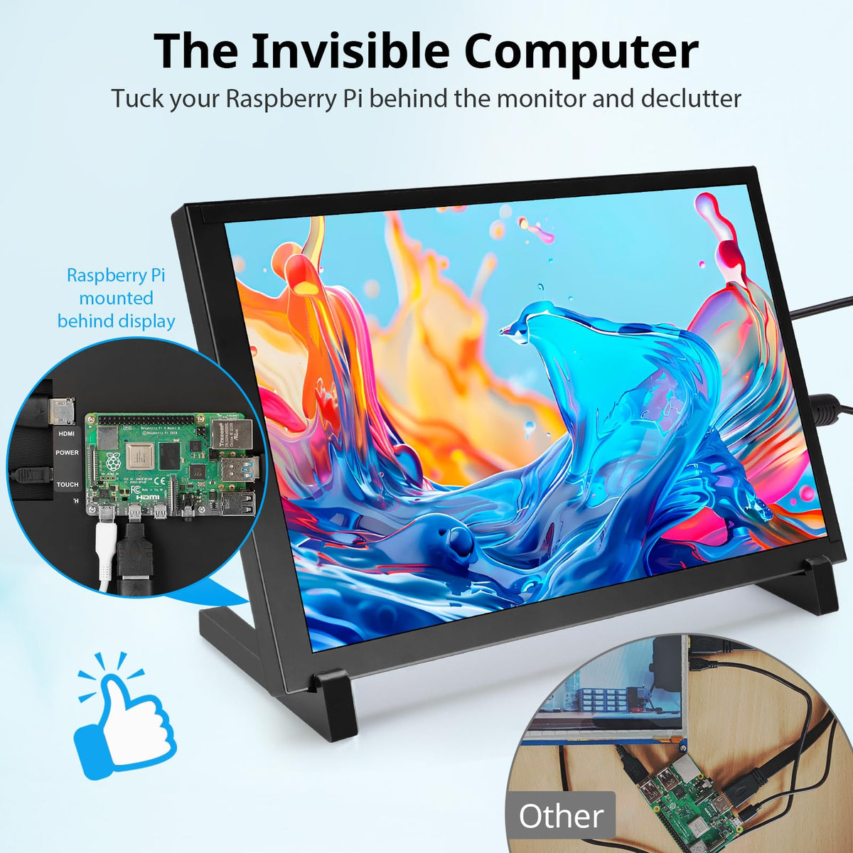 ELECROW acrylic protective case keeps the monitor safe during travel.