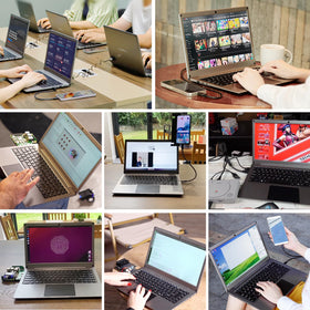 ELECROW CrowView Note portable setup ideal for travel, cafe work, or home desk.