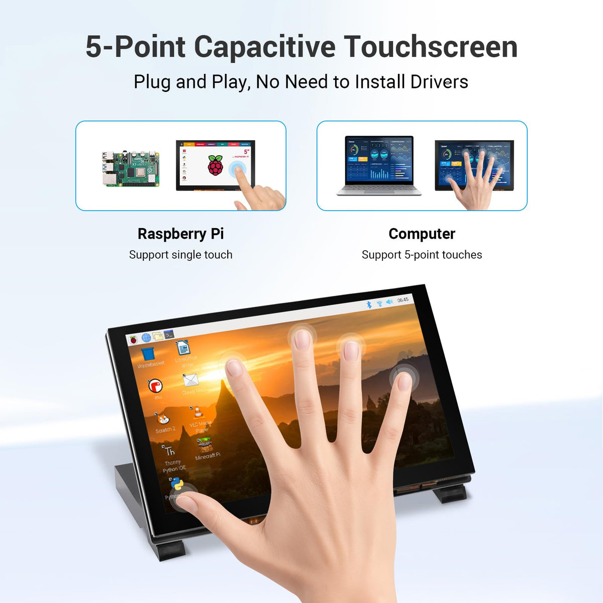 ELECROW close-up of IPS panel texture highlighting vivid color reproduction