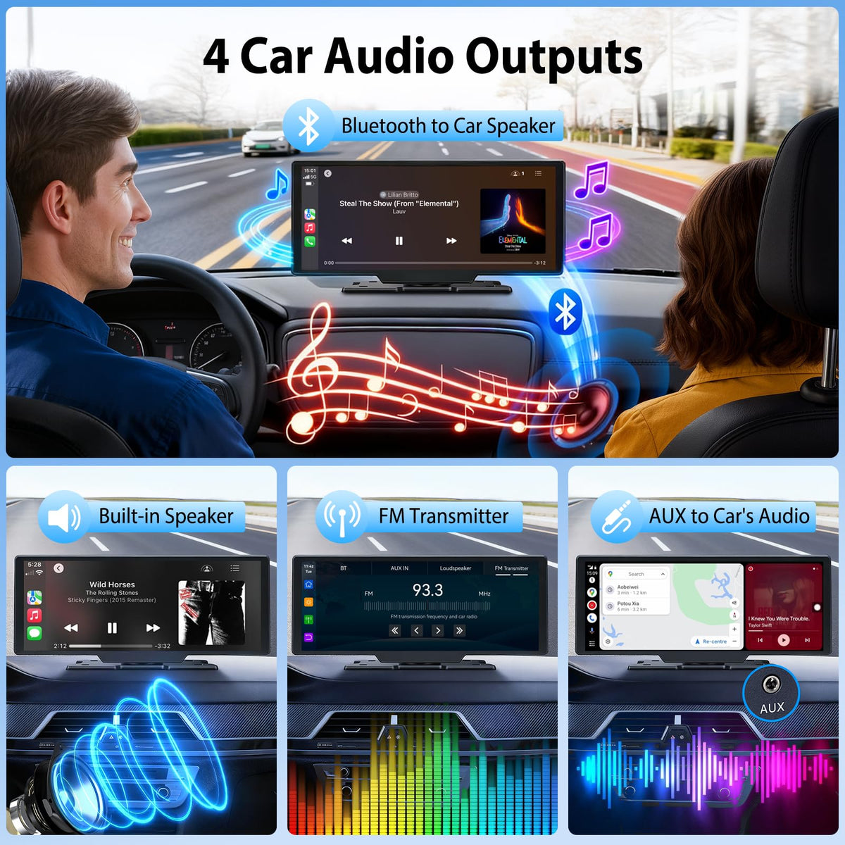 ELECROW real-time GPS navigation on large display for easier routes