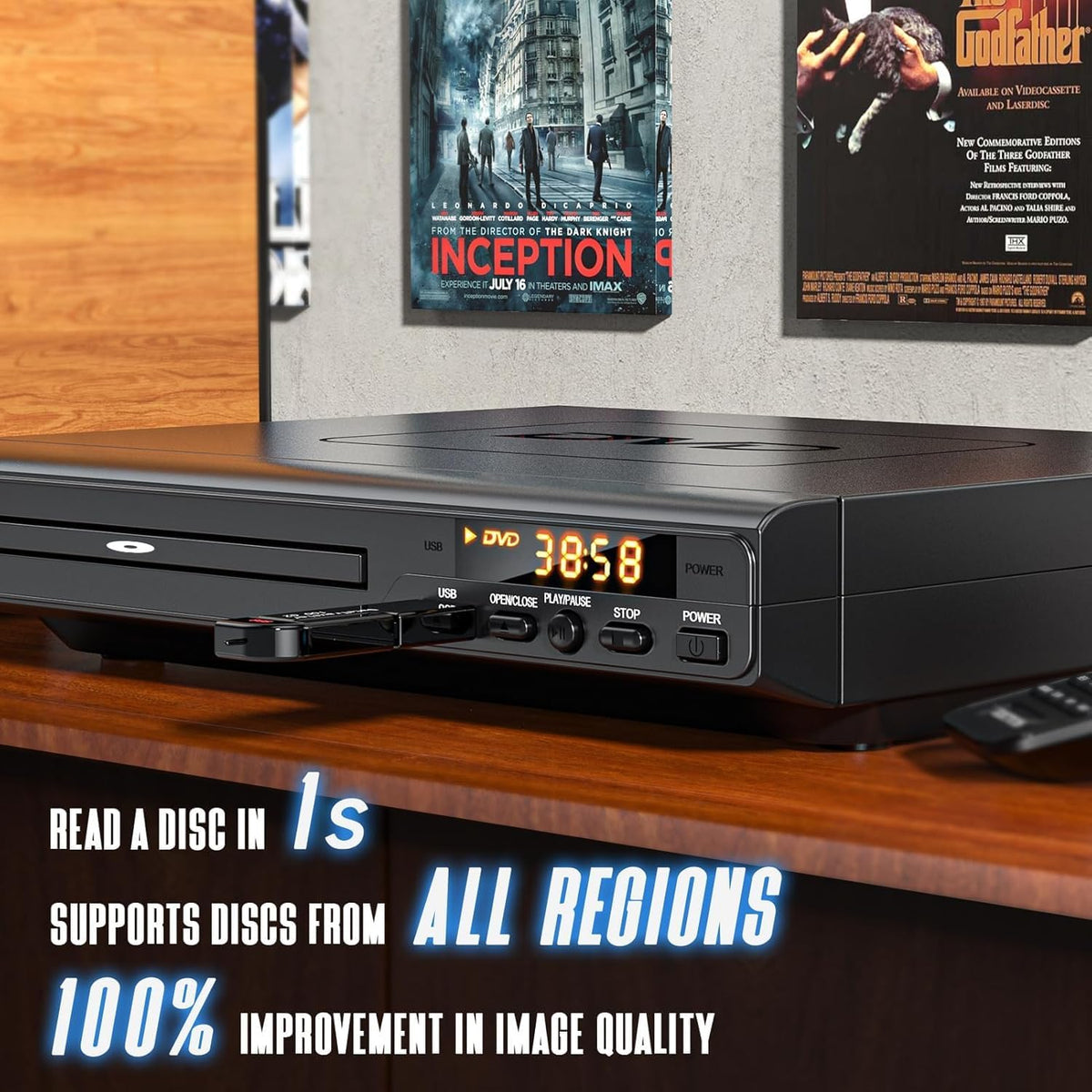 ELECTCOM PRO rear connections showing HDMI and RCA ports, flexible hookups