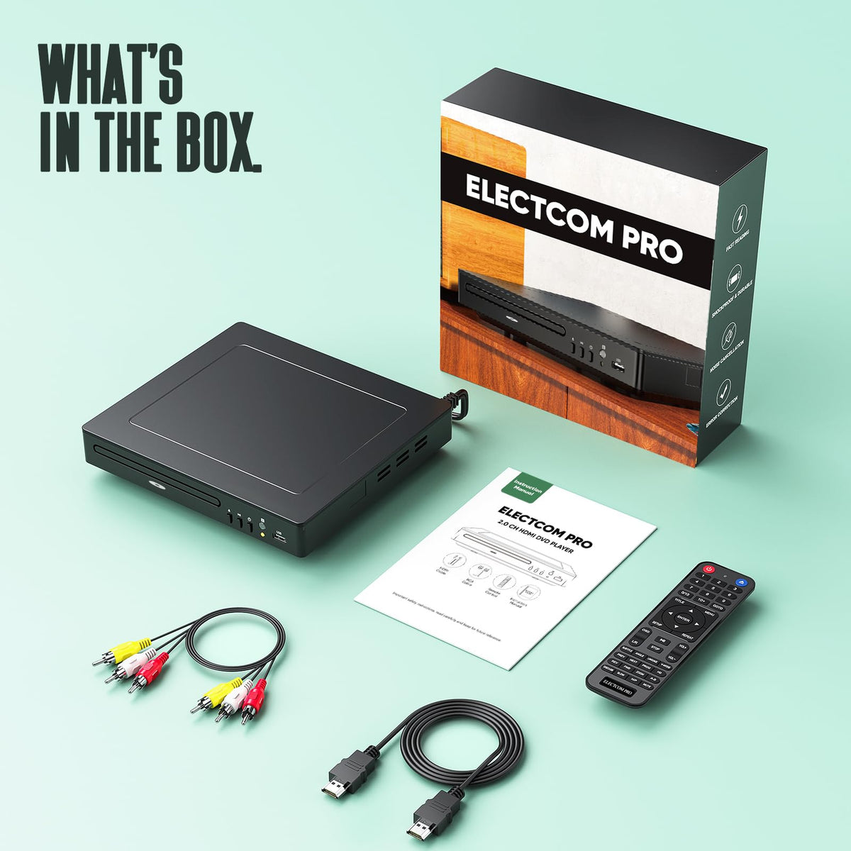 Electcom Pro compact black design fits any living room.