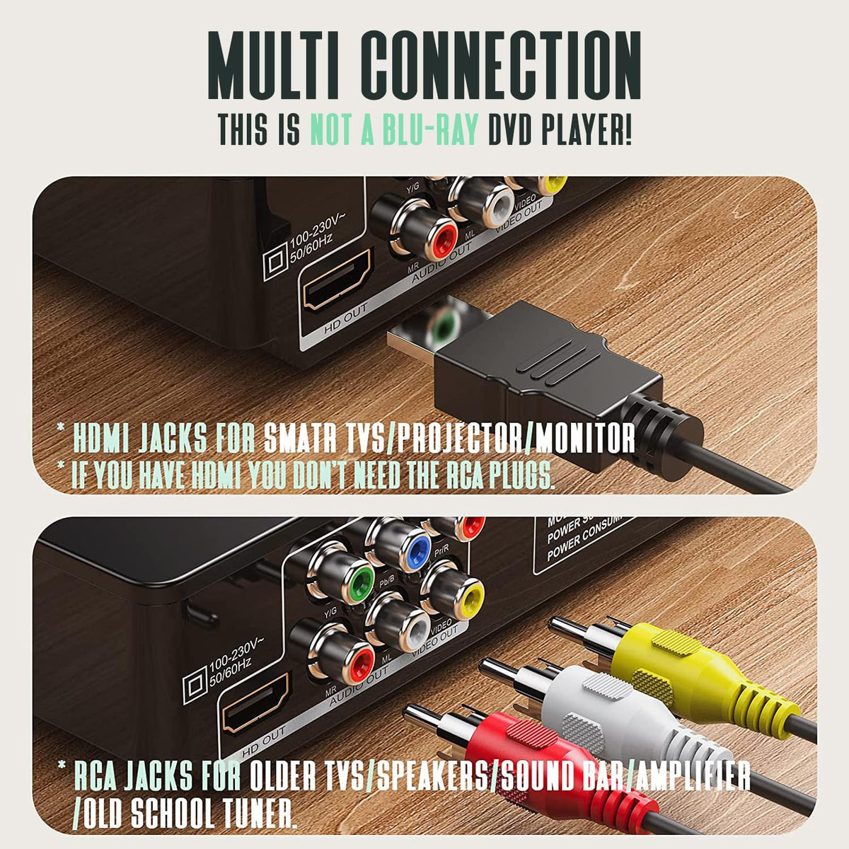 Electcom Pro DVD player delivers Dolby Digital surround sound for rich audio.