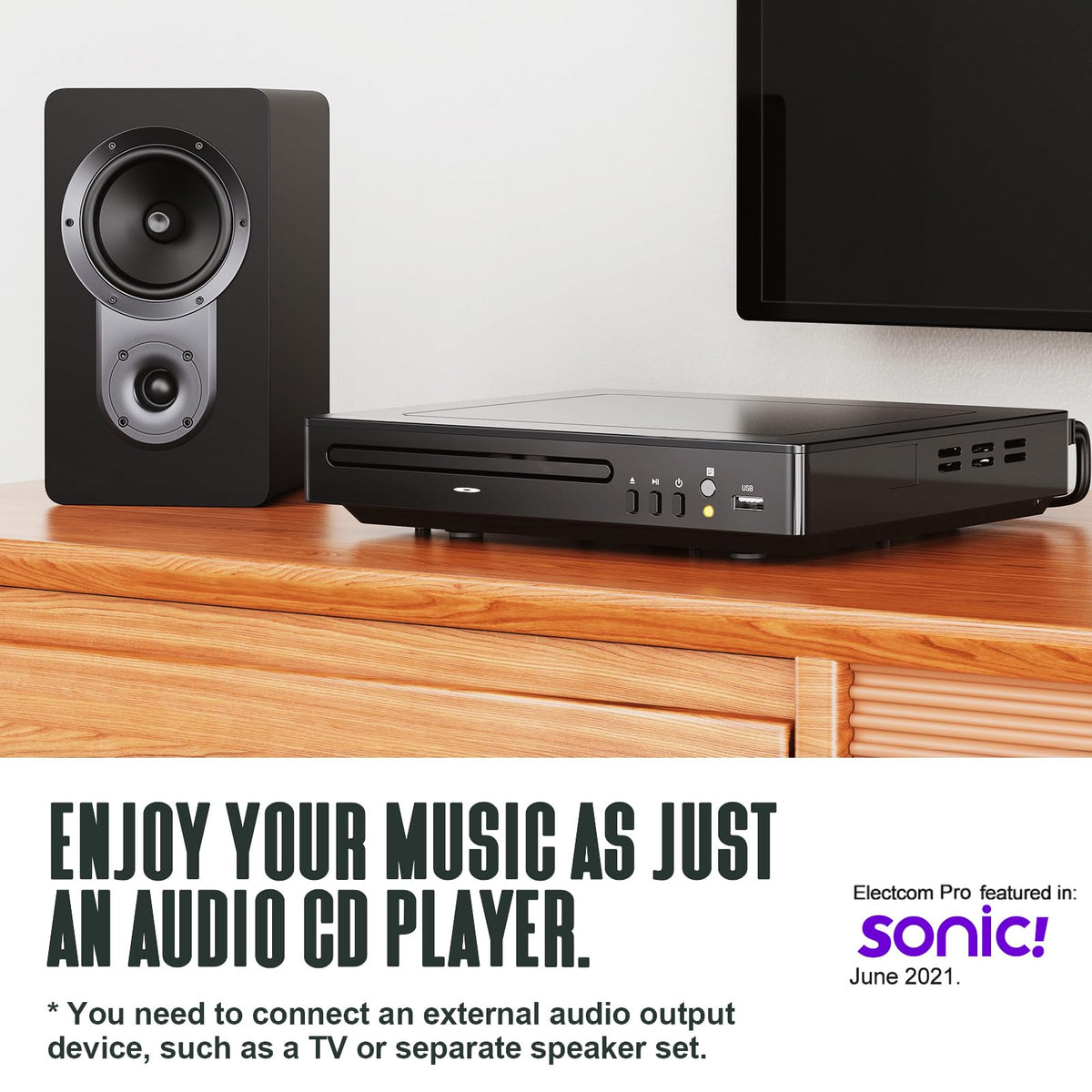 Electcom Pro supports many formats like DVD and CD for flexible playback.