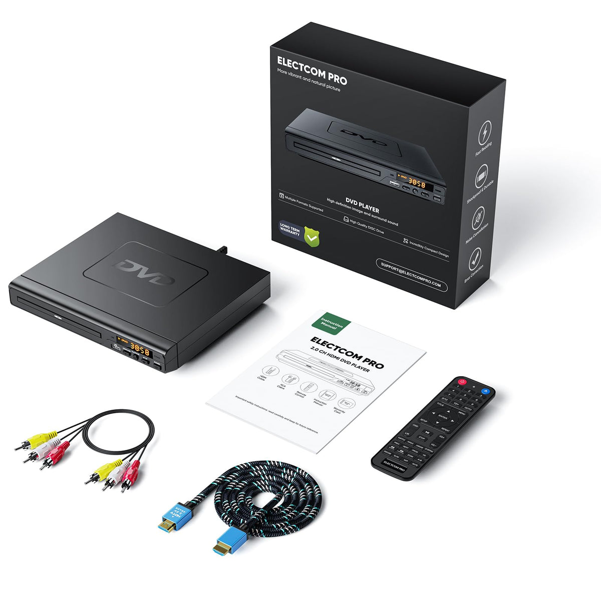 ELECTCOM PRO remote and LCD display, intuitive controls for quick navigation