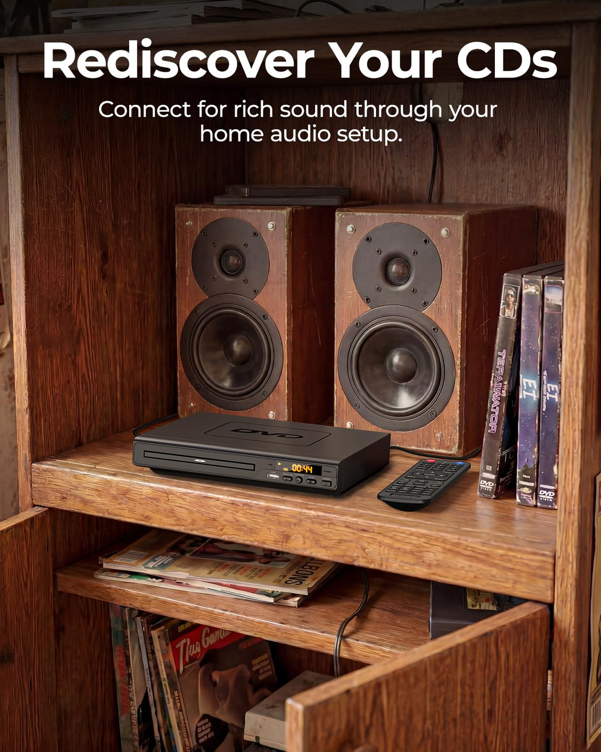 Electcom Pro installed in RV entertainment area, reliable travel-friendly playback