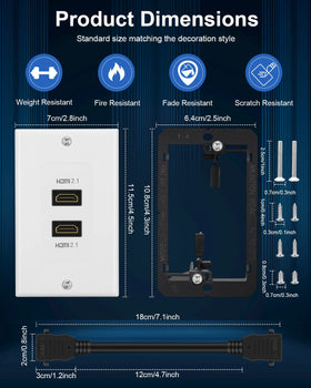 ELECTOP wall plate includes detachable HDMI extension for flexible cabling.