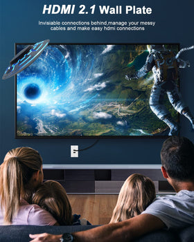ELECTOP installed wall plate blends with decor while supporting high-performance HDMI.