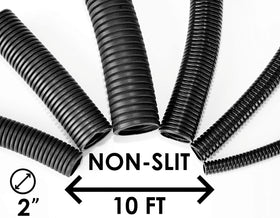 Electriduct 2in wire loom non-slit conduit installed for flexible routing