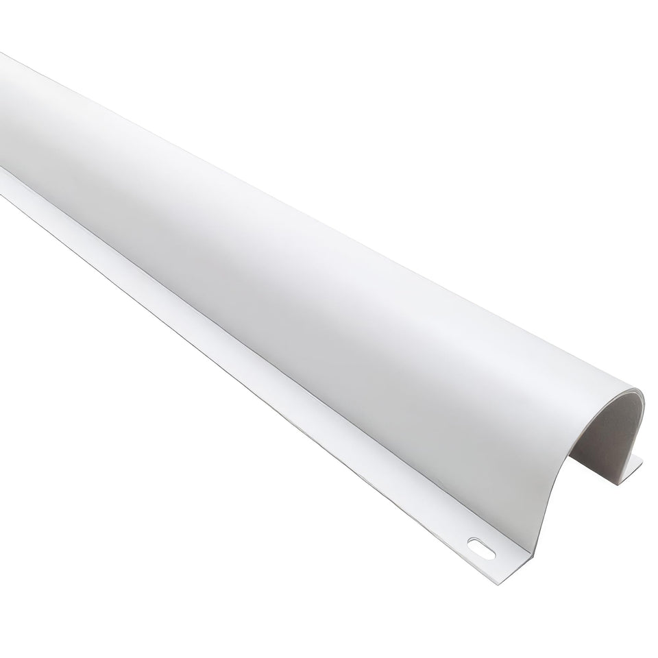 Electriduct 3-inch flanged wire raceway in white, ideal for neat cable routing indoors and outdoors.