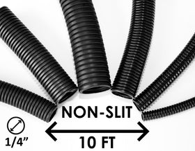 Electriduct close-up of corrugated polyethylene texture, shows flexibility and abrasion resistance