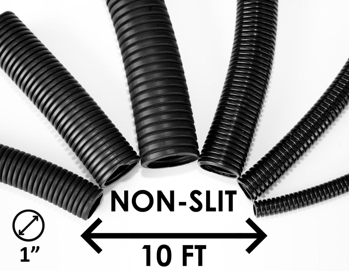 Electriduct close-up of corrugated polyethylene texture demonstrating flexibility and abrasion resistance